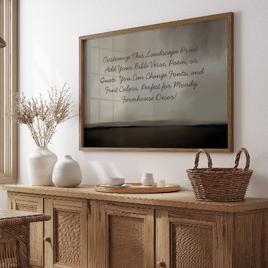 Custom Moody Farmhouse Quote, Sprichwort, Bible Ve Poster