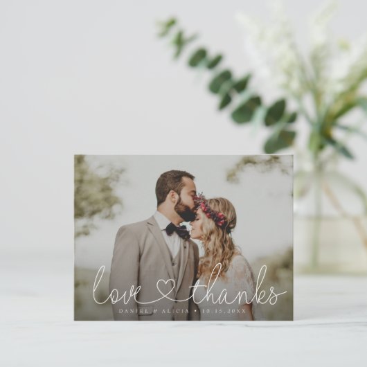 Custom Moody Wedding Fotografie Postkarte (Stehend Vorderseite)