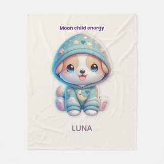 Custom Moon Child Energy Dog Blanket Fleecedecke