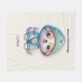 Custom Moon Child Energy Dog Blanket Fleecedecke (Vorderseite (Horizontal))