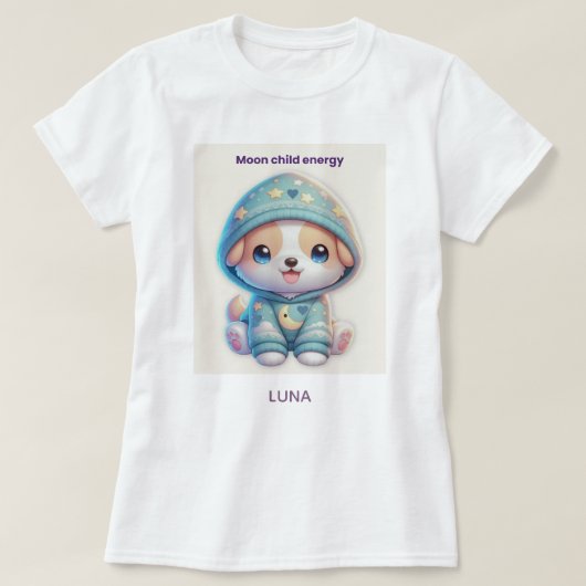 Custom Moon Child Energy Dog T-Shirt (Design vorne)