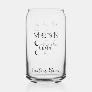 Custom Moon Child Monogram Can Glass by Dream Fox Dosenglas