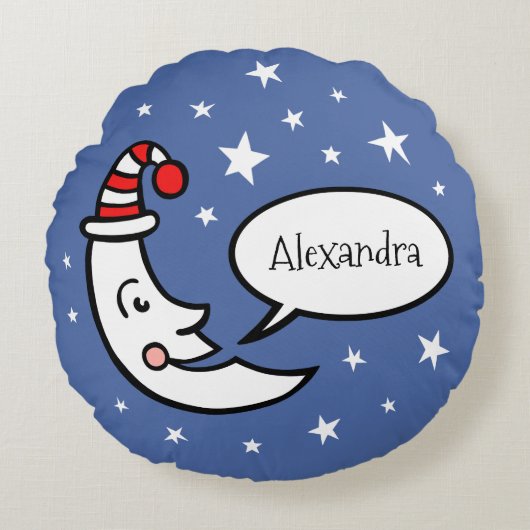 Custom Moon Face and Stars Throw Kissen Kissen Kis (Vorderseite)