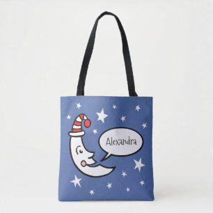 Custom Moon Face and Stars Tote Bag Tasche
