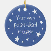 Custom Moon Face and Stars Weihnachtsbaum Keramik Ornament (Hinten)