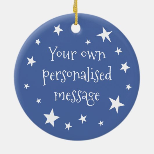 Custom Moon Face and Stars Weihnachtsbaum Keramik Ornament (Hinten)