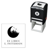 Custom Moon Forest & Stars Ex Libris Buchzeichen Permastempel (Beispiel)