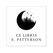 Custom Moon Forest & Stars Ex Libris Buchzeichen Permastempel (Design)