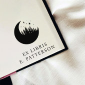 Custom Moon Forest & Stars Ex Libris Buchzeichen Permastempel