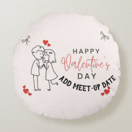 Custom MoonRest Round Pillow for Valentine's Day Rundes Kissen