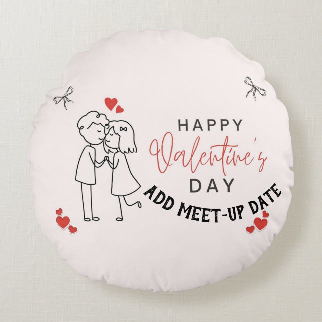 Custom MoonRest Round Pillow for Valentine's Day Rundes Kissen (Vorderseite)