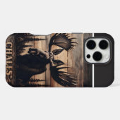 Custom Moose Holz Art iPhone Hülle (Rückseite (Horizontal))