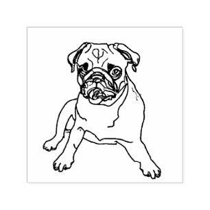 Custom Mops Dog Niedlich Moderner Hipster Tierisch Permastempel