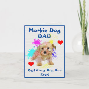 Custom Morkie Vater Dog Bester Crazy Dog Vater Dig Karte
