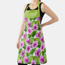 Custom Morning Glory Floral Pattern Schürze