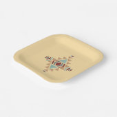 Custom Moroccan Geometric Embroidery Paper Plates Pappteller (Gewinkelt)
