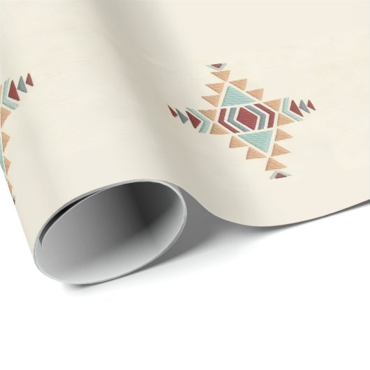 Custom Moroccan Geometric Embroidery Pattern Art Geschenkpapier (Rolleneckpunkt)