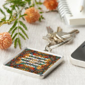 Custom Mosaik Muster Nowruz Persian Neujahrsgesche Schlüsselanhänger (Seite)