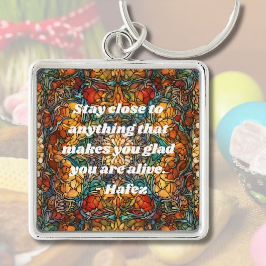 Custom Mosaik Muster Nowruz Persian Neujahrsgesche Schlüsselanhänger