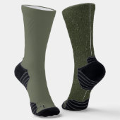 Custom Moss Green Crew Socks - Männerdesign Socken (Gewinkelt)