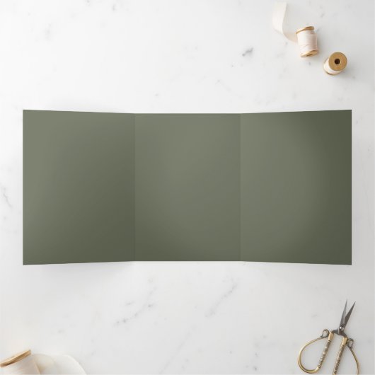 Custom Moss Green dreimal Einladung (Innenseite)