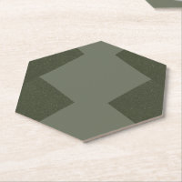 Custom Moss Green Hexagon Untersetzer