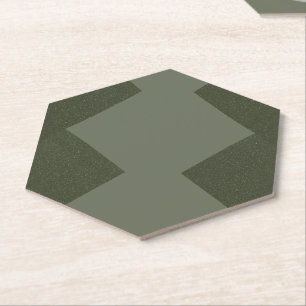 Custom Moss Green Hexagon Untersetzer