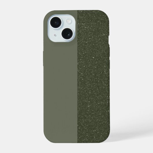 Custom Moss Green Noise Split iPhone 15 Fall Hülle (Rückseite)