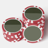 Custom Moss Green Split Poker Chip - Bulk Gefallen (Stapel)