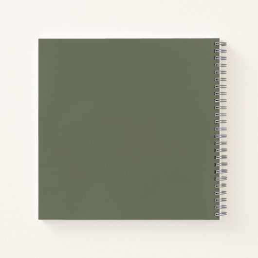 Custom Moss Green Textured Sketchbook Notizblock (Rückseite)