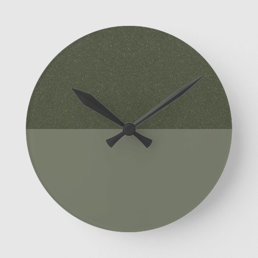 Custom Moss Green Wall Clock - Texturiert & Matt Runde Wanduhr (Vorderseite)