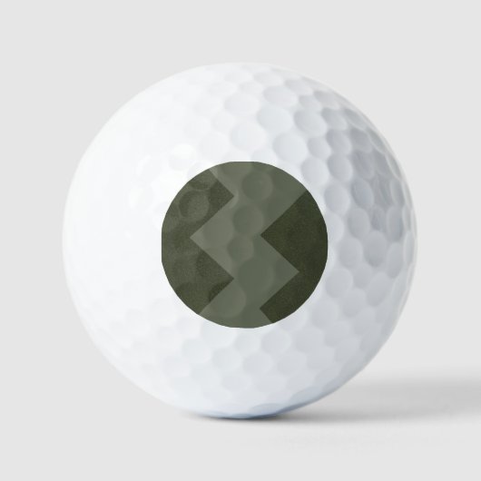 Custom Moss Green Zigzag Golf Balls Golfball (Vorderseite)