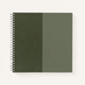Custom Moss Green Zweitone Textured Sketchbook Notizblock (Vorderseite)