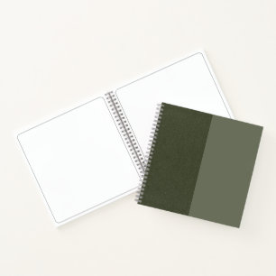 Custom Moss Green Zweitone Textured Sketchbook Notizblock