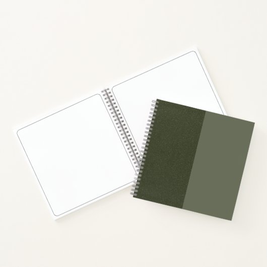 Custom Moss Green Zweitone Textured Sketchbook Notizblock (Innenseite)