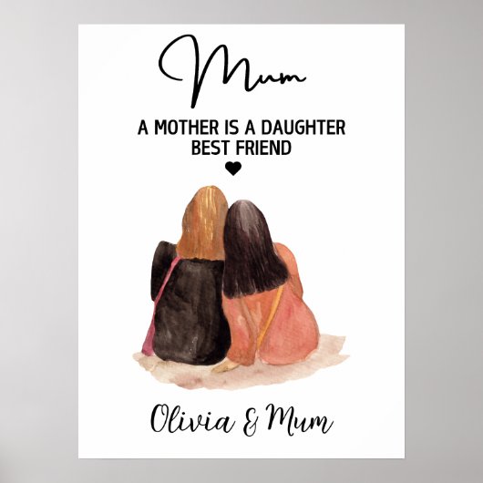 Custom Mother Daughter Friend Mother's Day Poster (Vorne)
