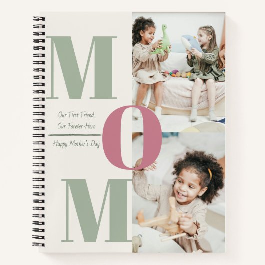 Custom Mother Day Foto Collage Spiral Notebook Notizblock (Vorderseite)