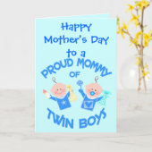 Custom Mother Day Mama of Twin Boys Karte (Gelbe Blume)