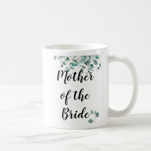 Custom Mother of Bride Groom Dusty Blue Eucalytpus Kaffeetasse (Rechts)