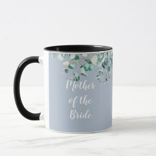 Custom Mother of Bride Groom Dusty Blue Eucalytpus Tasse (Links)