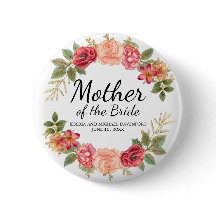 Custom Mother of the Bride Pink Red Floral Wreath