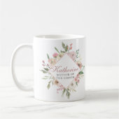 Custom Mother of the Groom Elegant Pink Floral Kaffeetasse (Links)