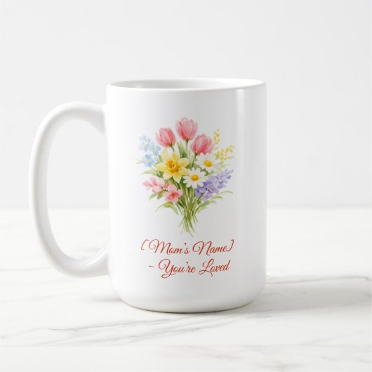 Custom Mother’s Day Bouquet of Flowers Mug Kaffeetasse (Links)
