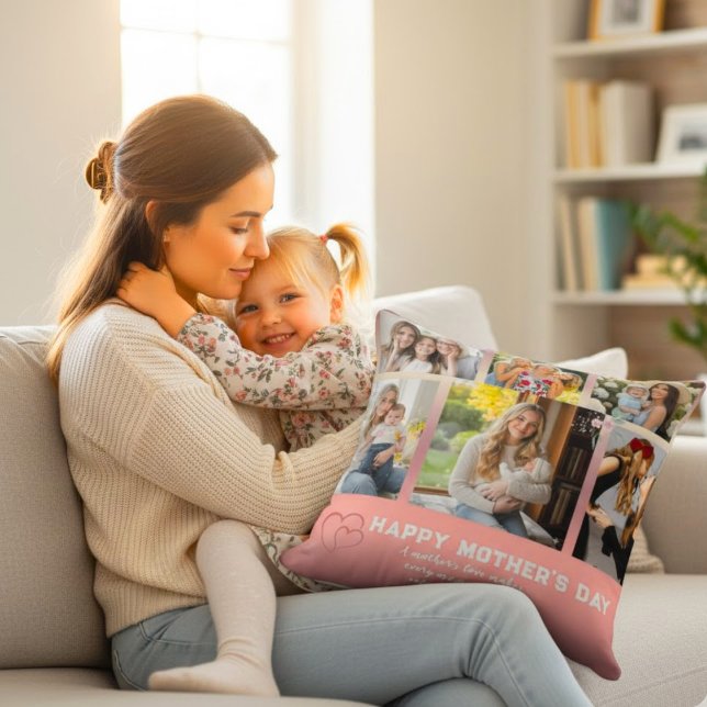 Custom Mother’s Day Photo Collage Throw Pillow Kissen (Von Creator hochgeladen)