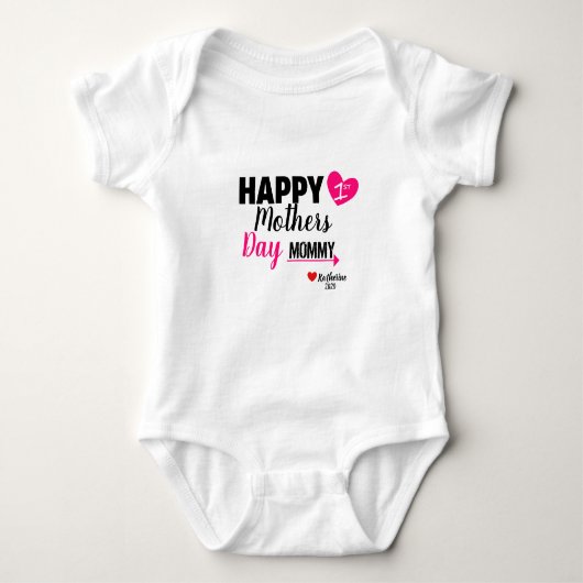 Custom Mothers Day Baby Happy 1st Mothers Day Baby Strampler (Vorderseite)