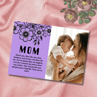 Custom Mother's Day Gift and Loving Message Feiertagskarte