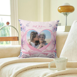 Custom Mother's Day Gift mit rosa Ribbon Herz Kissen