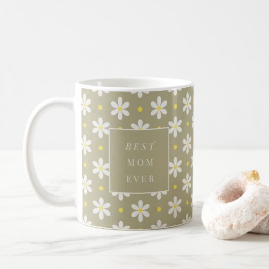 Custom Mother's Day Gift Personalized Daisy Kaffeetasse (Mit Donut)