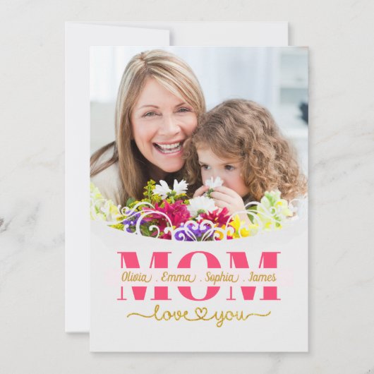 Custom Mother's Day I Photo & Personal Message Karte (Vorderseite)