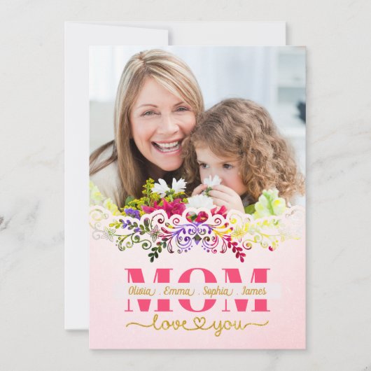 Custom Mother's Day I Photo & Personal Message Karte (Vorderseite)